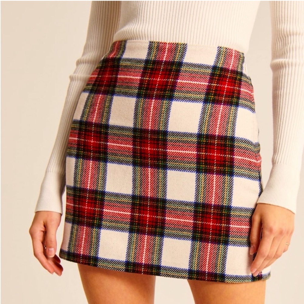 Abercrombie & Fitch Wool Plaid Mini Skirt